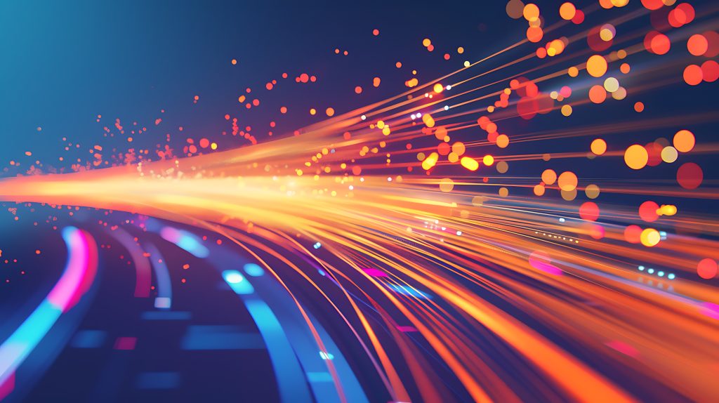 High speed optical cable, fast data broadband transfer, fiber connection abstract tech background
